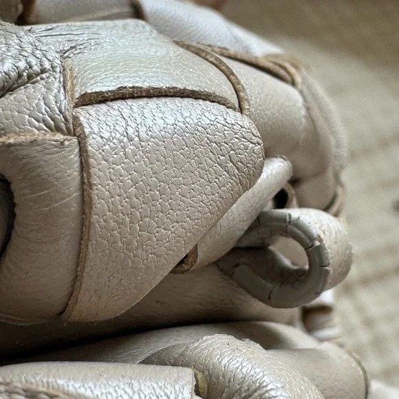 Taupe Woven Leather Clutch - Picture 11 of 14